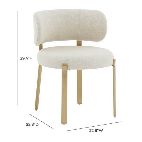 Margaret Cream Performance Linen Dining Chair Model: TOV-D68650