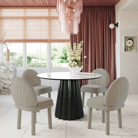 Aliyah Grey Performance Vegan Leather Dining Chair Model: TOV-D68652
