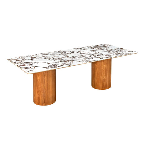 Tamara Marble Ceramic 94" Rectangular Dining Table Model: TOV-D68680