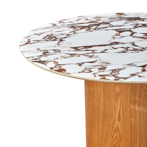 Tamara Marble Ceramic 47" Round Dinette Table Model: TOV-D68681