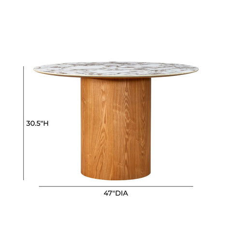 Tamara Marble Ceramic 47" Round Dinette Table Model: TOV-D68681