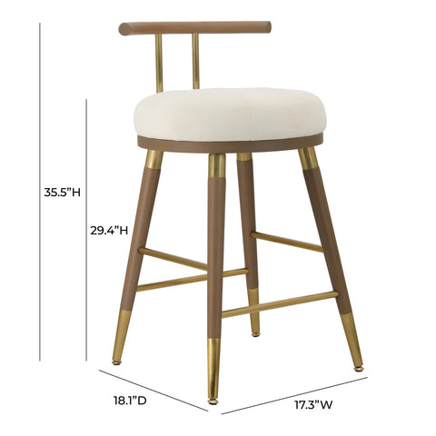 Juniper Cream Velvet Barstool Model: TOV-D68684