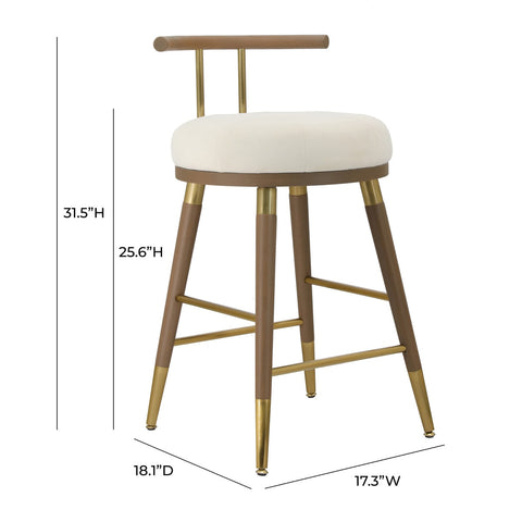Juniper Cream Velvet Counter Stool Model: TOV-D68685