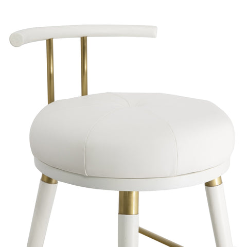 Juniper White Performance Vegan Leather Barstool Model: TOV-D68686