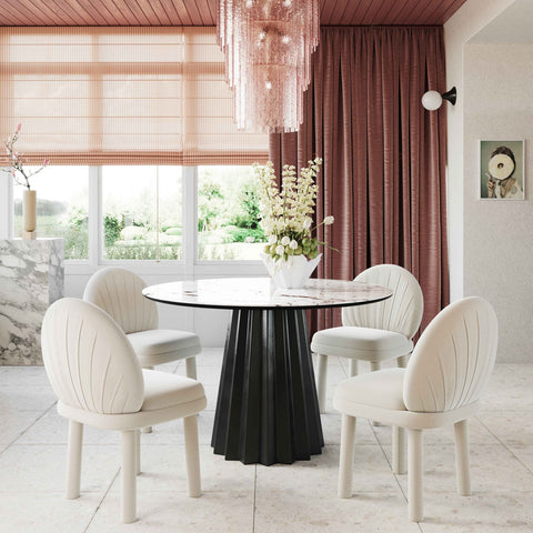 Jimena Marble Ceramic 47" Round Dining Table Model: TOV-D68688