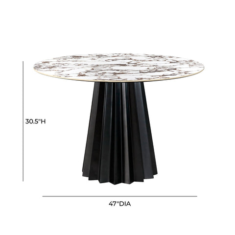 Jimena Marble Ceramic 47" Round Dining Table Model: TOV-D68688
