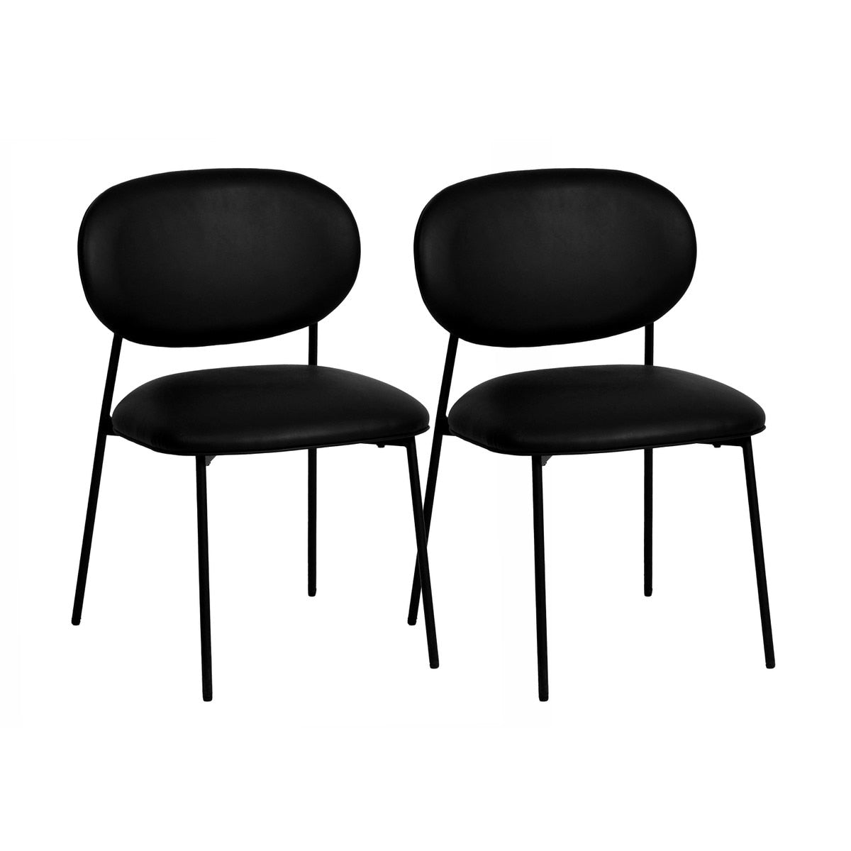 McKenzie Black Performance Vegan Leather Stackable Dining Chair - Set of 2 Model: TOV-D68700
