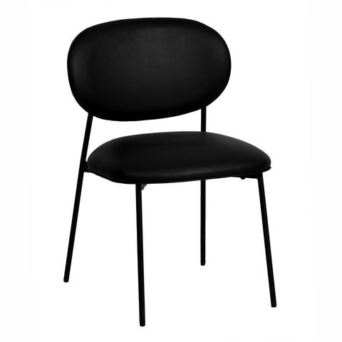 McKenzie Black Performance Vegan Leather Stackable Dining Chair - Set of 2 Model: TOV-D68700