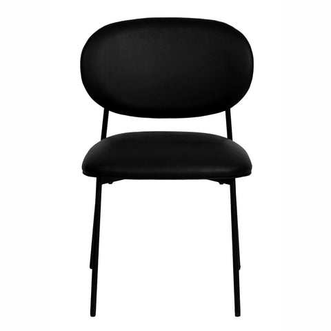 McKenzie Black Performance Vegan Leather Stackable Dining Chair - Set of 2 Model: TOV-D68700