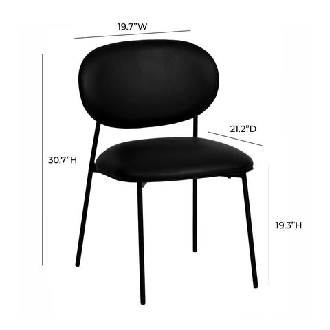 McKenzie Black Performance Vegan Leather Stackable Dining Chair - Set of 2 Model: TOV-D68700