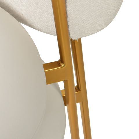 McKenzie Cream Boucle & Performance Vegan Leather Stackable Dining Chair - Set of 2 Model: TOV-D68703