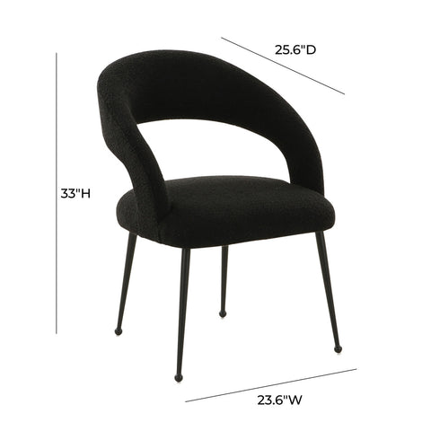 Rocco Black Performance Boucle Dining Chair Model: TOV-D68704