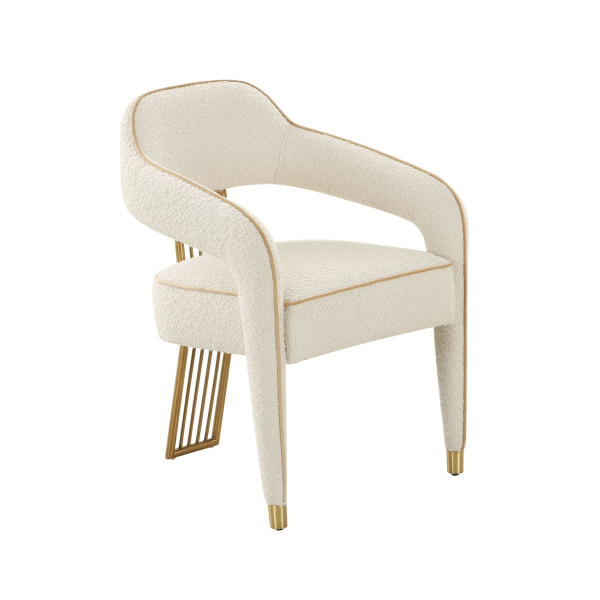 Corralis Cream Performance Boucle Dining Chair Model: TOV-D68705