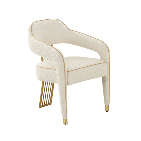 Corralis Cream Performance Boucle Dining Chair Model: TOV-D68705