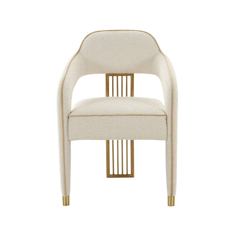 Corralis Cream Performance Boucle Dining Chair Model: TOV-D68705