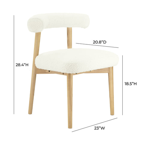 Spara Cream Performance Boucle Side Chair Model: TOV-D68757