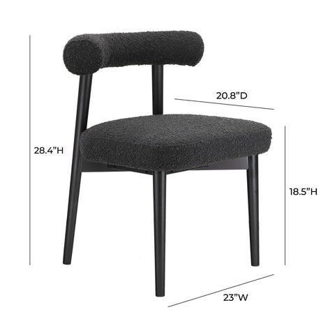 Spara Black Performance Boucle Side Chair Model: TOV-D68758