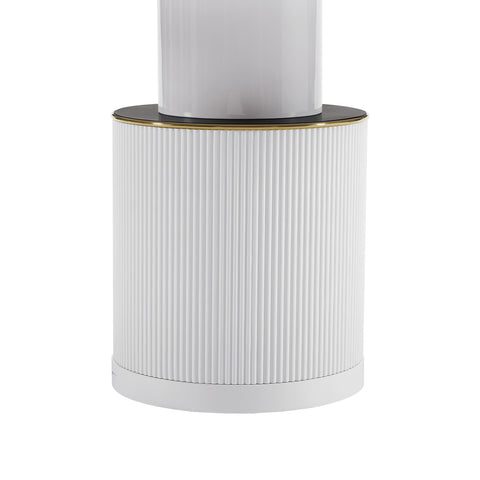 Vanessa White Marble Lacquer 53" Round Dining Table Model: TOV-D68760