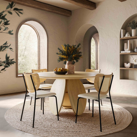 Emil Natural Oak Round Dining Table Model: TOV-D68762
