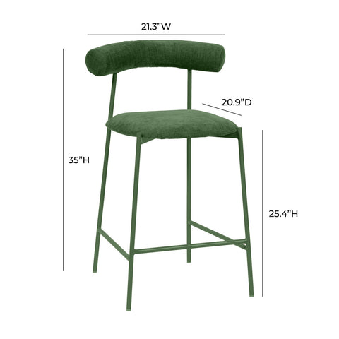 Liliana Forest Green Performance Velvet Counter Stool Model: TOV-D68769