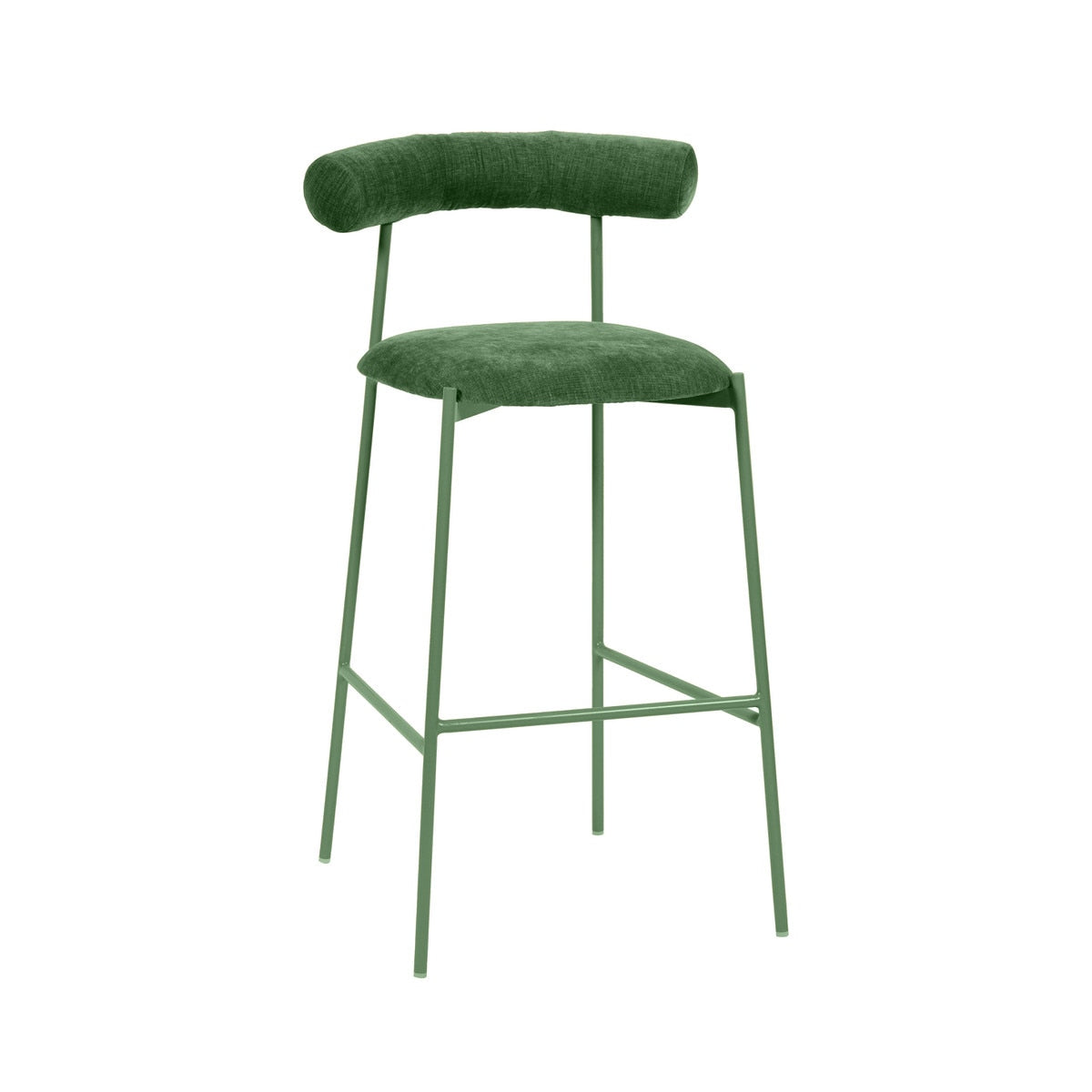 Liliana Forest Green Performance Velvet Bar Stool Model: TOV-D68770