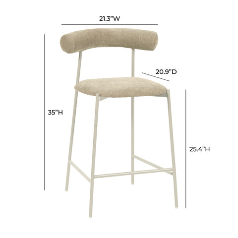 Liliana Taupe Performance Velvet Counter Stool Model: TOV-D68771