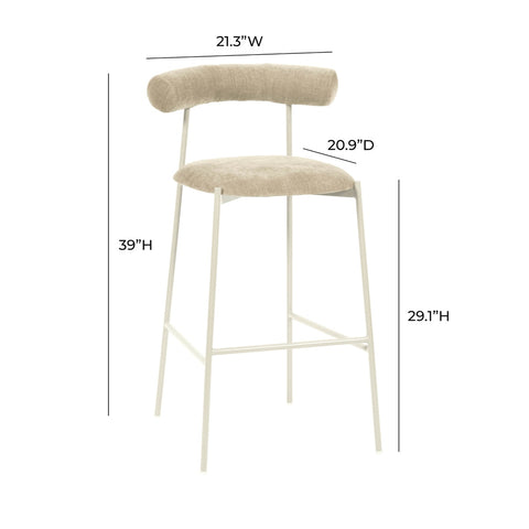 Liliana Taupe Performance Velvet Bar Stool Model: TOV-D68772