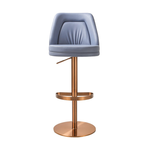 Maven Lavender Mist Performance Vegan Leather and Rose Gold Adjustable Swivel Stool Model: TOV-D68828