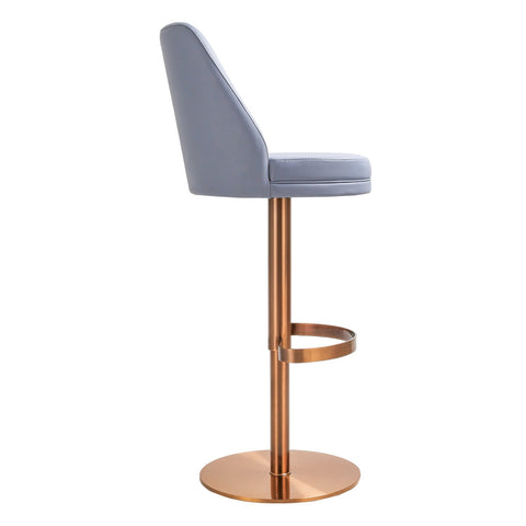 Maven Lavender Mist Performance Vegan Leather and Rose Gold Adjustable Swivel Stool Model: TOV-D68828