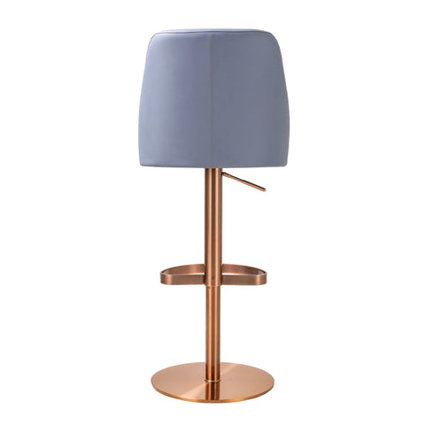 Maven Lavender Mist Performance Vegan Leather and Rose Gold Adjustable Swivel Stool Model: TOV-D68828