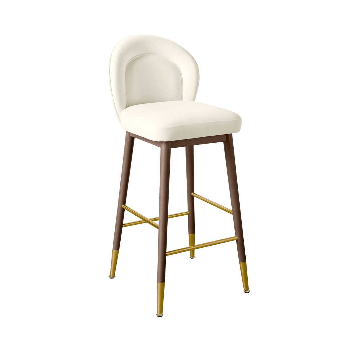 Hailey Cream Velvet Barstool Model: TOV-D68843