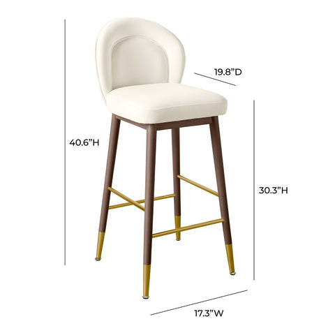 Hailey Cream Velvet Barstool Model: TOV-D68843