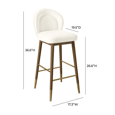 Hailey Cream Velvet Counter Stool Model: TOV-D68844
