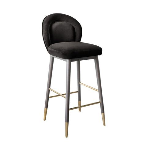 Hailey Charcoal Grey Velvet Barstool Model: TOV-D68845