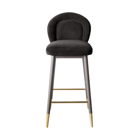 Hailey Charcoal Grey Velvet Barstool Model: TOV-D68845