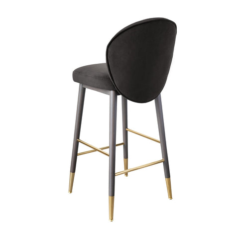 Hailey Charcoal Grey Velvet Barstool Model: TOV-D68845