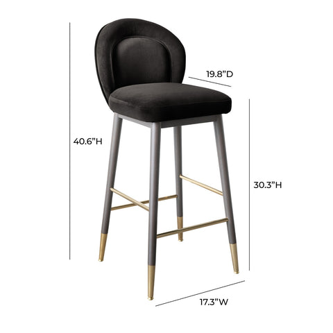 Hailey Charcoal Grey Velvet Barstool Model: TOV-D68845