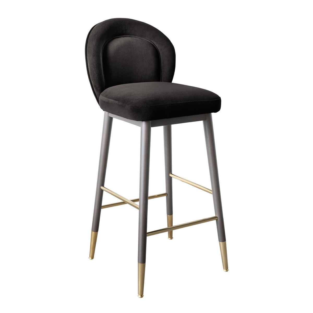 Hailey Charcoal Grey Velvet Counter Stool Model: TOV-D68846