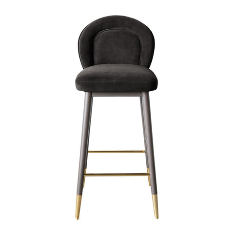 Hailey Charcoal Grey Velvet Counter Stool Model: TOV-D68846