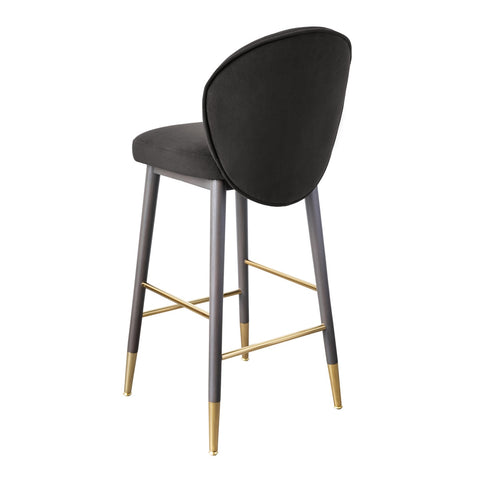 Hailey Charcoal Grey Velvet Counter Stool Model: TOV-D68846