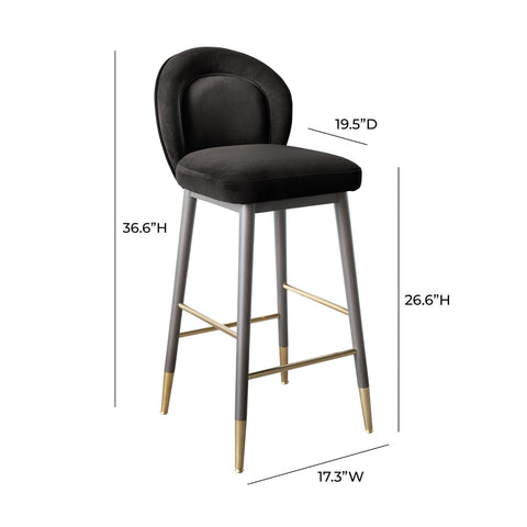 Hailey Charcoal Grey Velvet Counter Stool Model: TOV-D68846