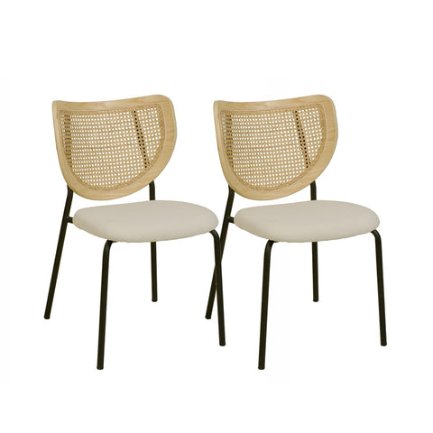 Nessie Natural Rattan Dining Chair - Set of 2 Model: TOV-D68874