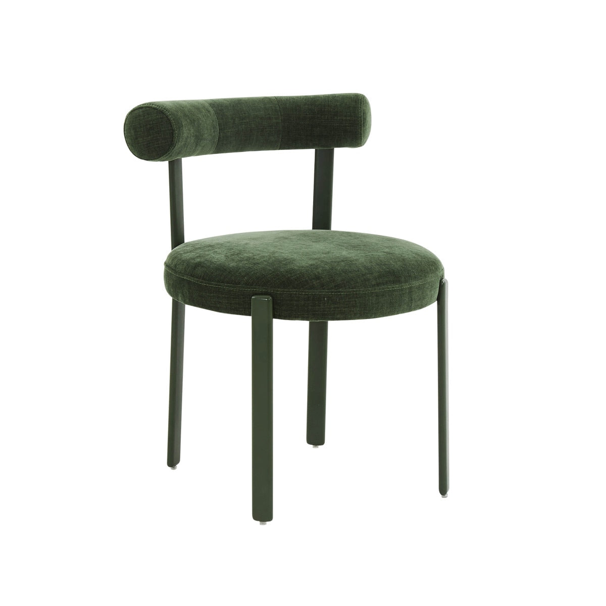 Margaret Forest Green Performance Chenille Bolster Back Dining Chair Model: TOV-D68910