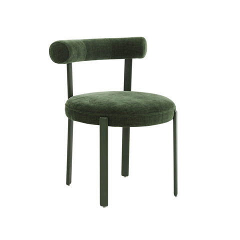 Margaret Forest Green Performance Chenille Bolster Back Dining Chair Model: TOV-D68910