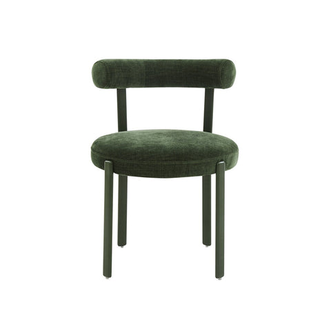 Margaret Forest Green Performance Chenille Bolster Back Dining Chair Model: TOV-D68910