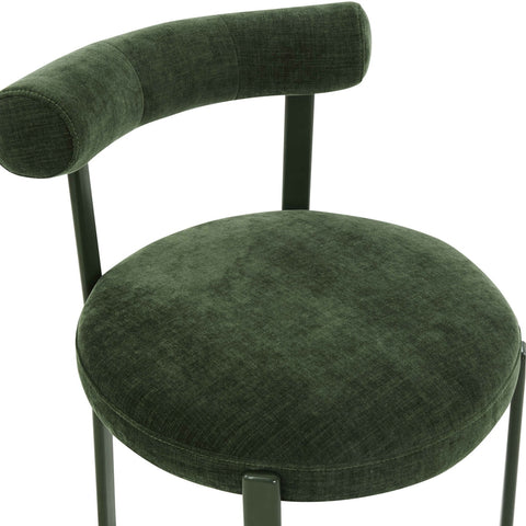 Margaret Forest Green Performance Chenille Bolster Back Dining Chair Model: TOV-D68910