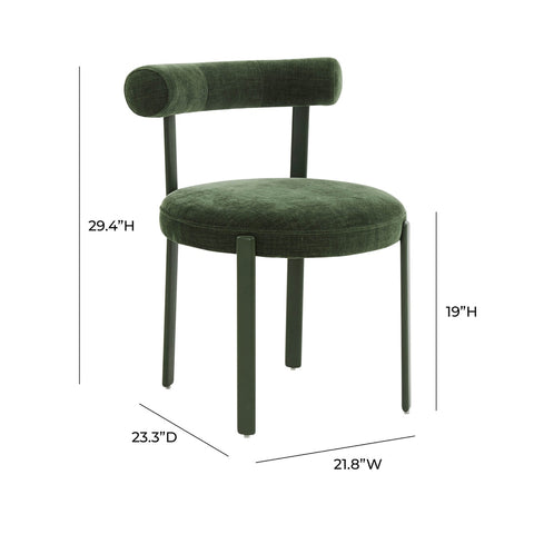 Margaret Forest Green Performance Chenille Bolster Back Dining Chair Model: TOV-D68910