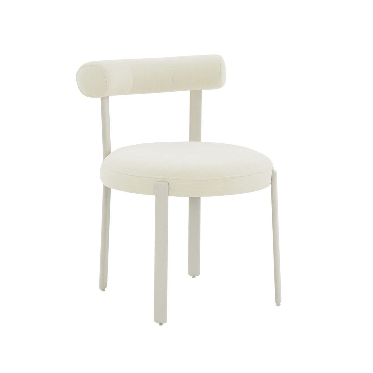 Margaret Cream Performance Chenille Bolster Back Dining Chair Model: TOV-D68911