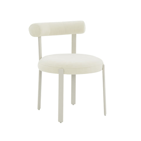 Margaret Cream Performance Chenille Bolster Back Dining Chair Model: TOV-D68911
