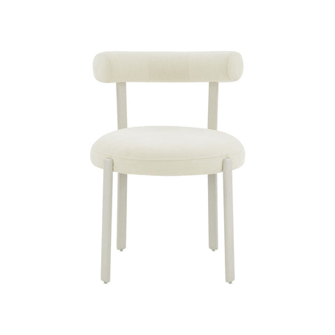 Margaret Cream Performance Chenille Bolster Back Dining Chair Model: TOV-D68911
